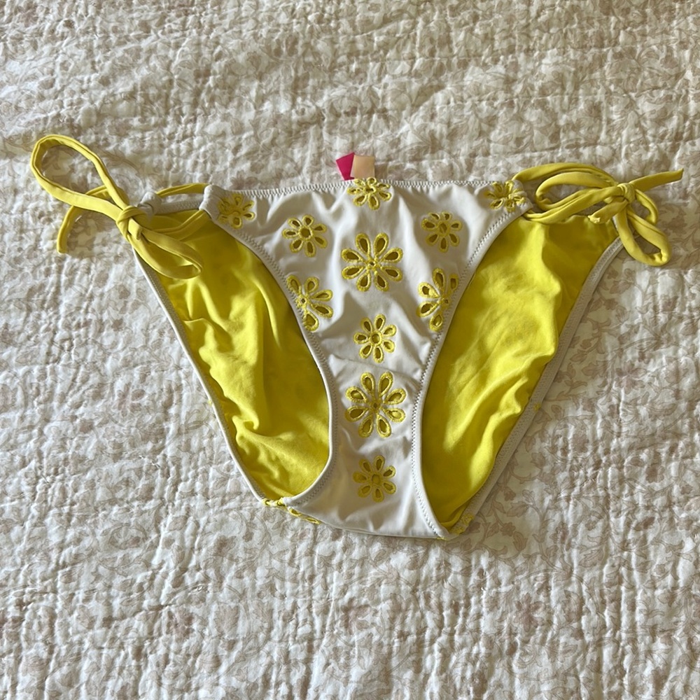 Victoria's Secret Yellow and White Bikini Bottom